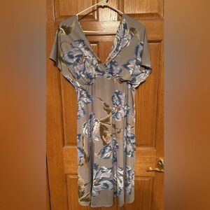 Grey and blue patterned dress